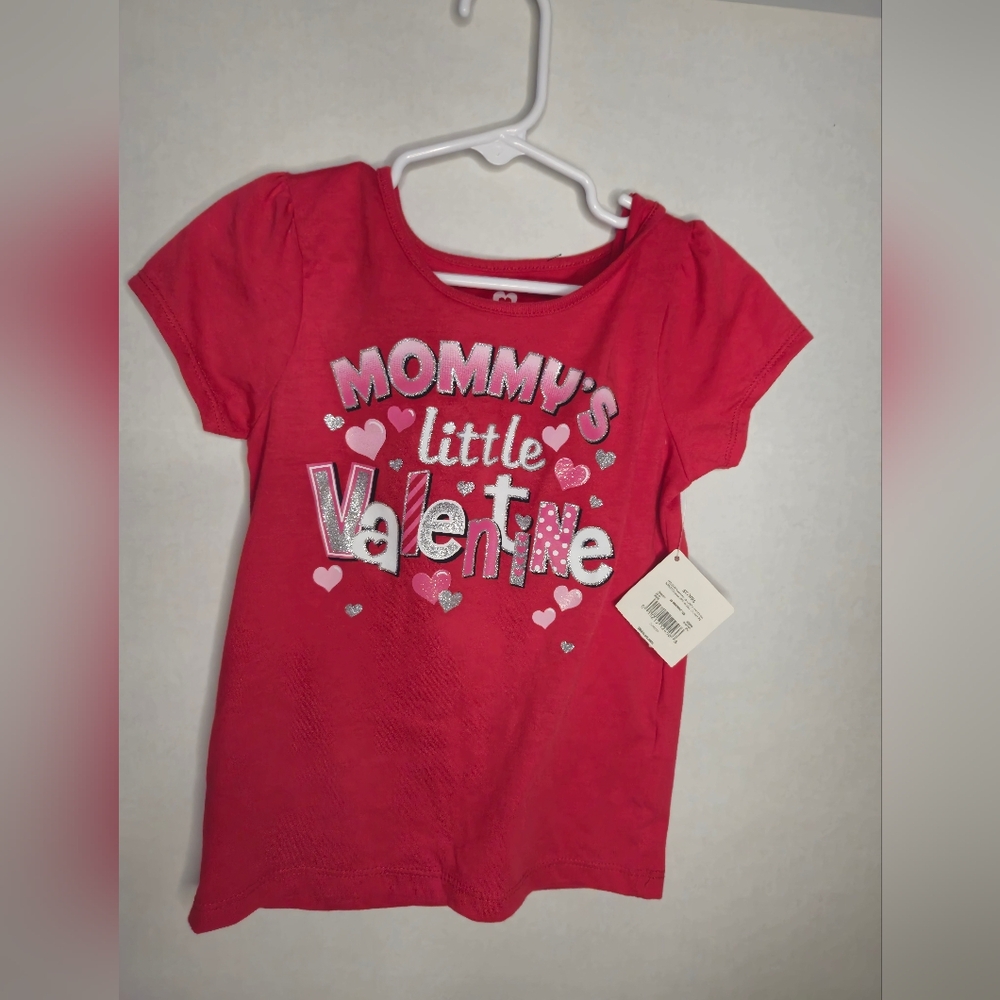 GIRLS MOMMYS LITTLE VALENTINE WITH GLITTER 5T